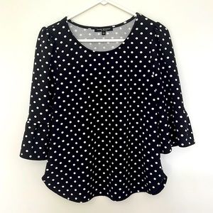 Black Polkadot Blouse